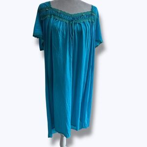 Comfort Choice Nightgown Blue Nylon Coquette Fairy Whimsical Plus Size Vintage